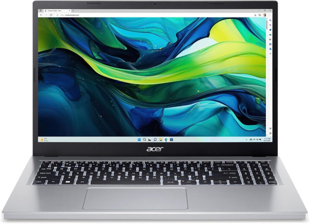 Acer Aspire Go 15 Slim Laptop | 15.6″ Full HD IPS 1080P Display | Intel Core i3-N305| Intel UHD Graphics | 8GB LPDDR5 | 128GB HD | Wi-Fi 6 | AI PC | Windows 11 Home in S Mode | AG15-31P-3947