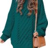 ANRABESS Women Long Sleeve Oversized Cable Knit Chunky Baggy Loose Pullover Tunic Mini Sweater Dress 2024 Trendy Fall Outfits