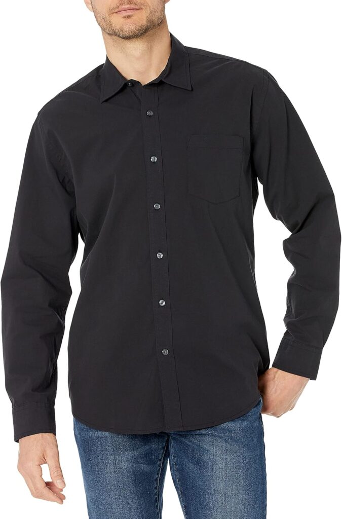 Amazon Essentials Men's Regular-Fit Long-Sleeve Casual Poplin Shirt