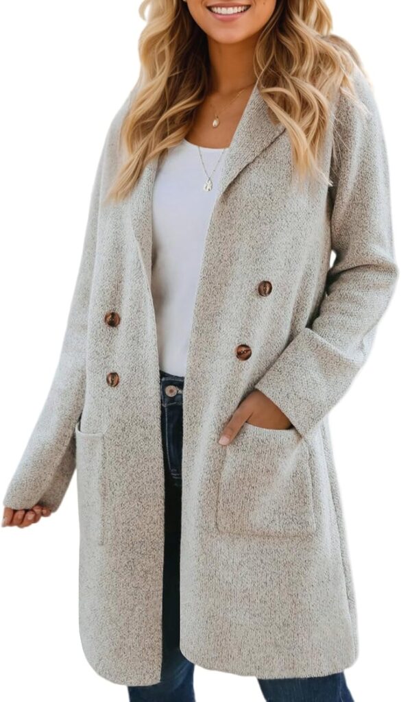 CiCiBird Women Fall Long Cardigan Sweater Trendy Knit Jacket Coat Dressy Blazer Coatigan