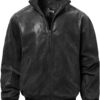 FLAVOR Men's Real Leather Bomber Casual Jacket