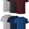 Hanes Men's Pocket Undershirt Pack, Cotton Crew Neck T-Shirt, Moisture Wicking Tee, Assorted 6-Pack