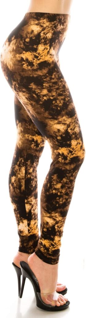 Leggings Depot High Waisted Tie Dye & Fabric Print Leggings for Women - Reg, Plus, 1X3X, 3X5X