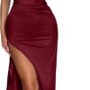 Memoriesea Women's Sexy One Shoulder High Split Cocktail Wedding Party Maxi Dress