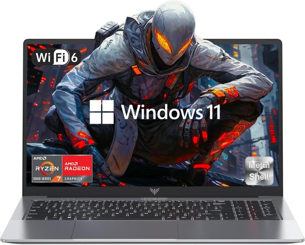 Newest Gaming Laptop, Laptop with AMD Ryzen 7 5825U (8C/16T, Up to 4.5GHz), 16GB RAM 512GB NVMe SSD Laptop Computer, Radeon RX Vega 8 Graphics, 16.1-inch FHD Display, WiFi 6, 53Wh Battery, Backlit KB