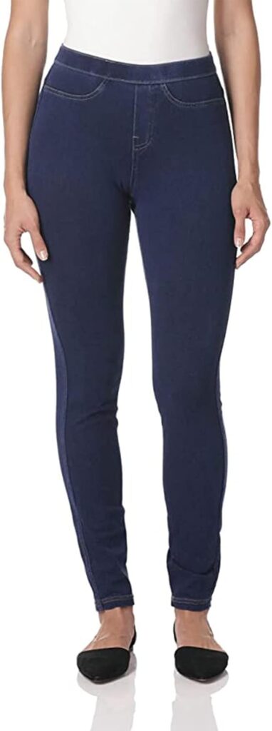 No Nonsense Women’s Classic Denim Leggings, Jeggings for Women with Real Back Pockets, High Waisted Stretch Jeans