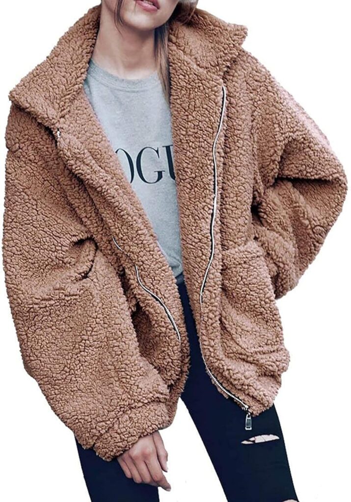 PRETTYGARDEN Women's Fashion Winter Coat Sherpa Fleece Faux Fur Shearling Oversized Trendy Jackets Warm Outerwear