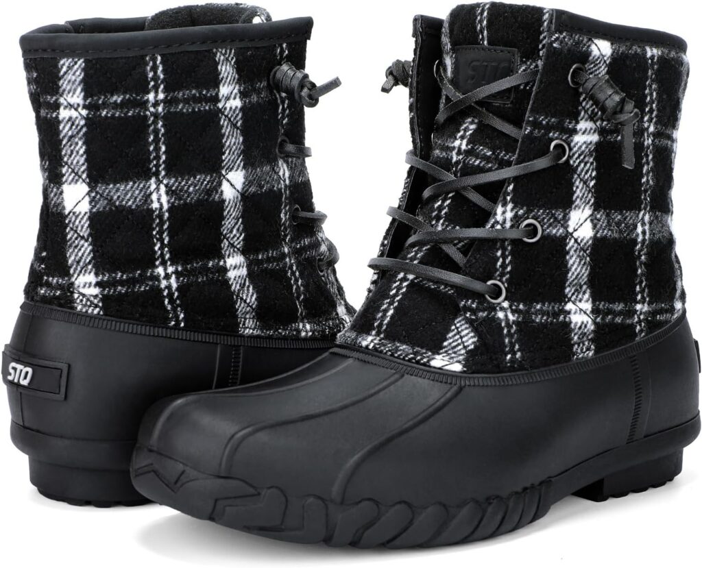 STQ Duck Boots for Women Waterproof Winter Boots Quilted Snow Boots