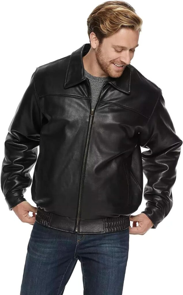 Victory Mens Leather Jacket Mens Genuine Leather Bomber Jacket Motorcycle Jacket With Zip Out Liner