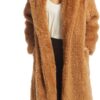 Women Faux Fur Winter Coats Comfort Warm Outerwear Open Front Long Cardigan Overcoat Jacket