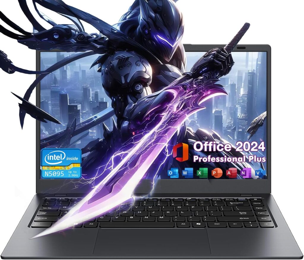 14.1" Windows 11 Pro Laptop Computer 8GB RAM 128GB SSD, Intel Celeron N5095(4C4T, up to 2.9Ghz) IPS Display, HDMI, Dual Band WiFi, BT5.0 Light and Thin Notebook PC for Work, School Student