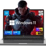 16.0-inch Laptop, 16GB DDR4 512GB SSD, Windows 11 Laptop with Intel 12th Quad-Core Processor(Up to 3.6GHz), 1920P FHD Display, Metal Shell, WiFi 6, USB3.2, Type_C, Long Battery Life