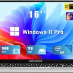 16 Inch Laptop Computer, Gaming Laptop, 16GB RAM 1TB SSD, Intel 12th Gen N95 Processor(up to 3.4GHz), FHD 1920 * 1200, 180 Angle Opening, Fingerprint Unlock, Backlit Keyboard, Windows 11 Pro