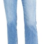 Astylish Womens High Waisted Straight Leg Ankle Jeans Casual Stretch Denim Pants