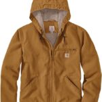 Carhartt Men's Relaxed Fit Washed Duck Sherpa-Lined Jacket