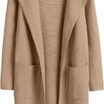 ANRABESS Women's Open Front Knit Lightweight Cardigan Casual Long Coatigan Sweater Lady Jacket Coat 2024 Fall Outerwear