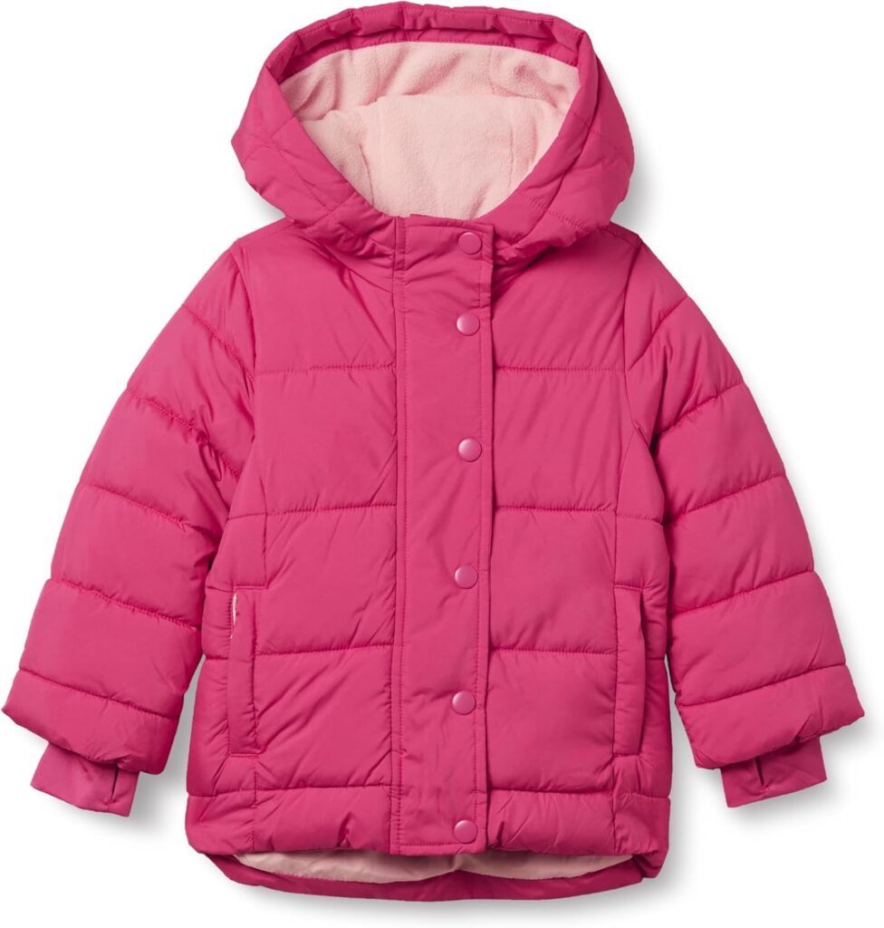 Amazon Essentials Girls and Toddlers' Heavyweight Hooded Puffer Jacket