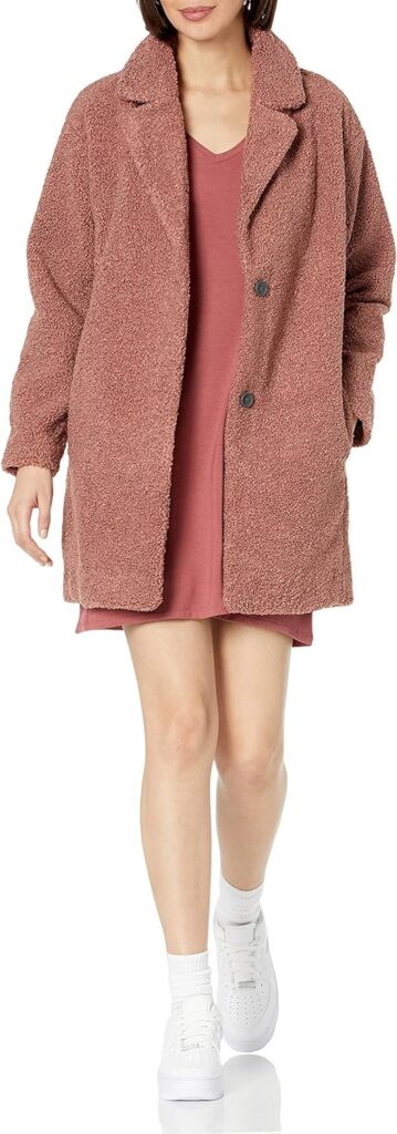 Amazon Essentials Women's Teddy Bear Fleece Oversized-Fit Lapel Jacket (Previously Daily Ritual)