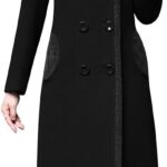 Aprsfn Women's Winter Wool Coats Double-breasted Notched Lapel Warm Jackets Midi Long Peacoat Long Sleeve Pea Coats