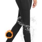 BALEAF Women's Fleece Lined Leggings Water Resistant Thermal Winter Warm Tights High Waisted with Pockets Running Gear