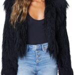 [BLANKNYC] womens Faux Fur Cropped Jacket, Comfortable & Stylish Coat