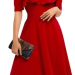 Bbonlinedress Womens Off Shoulder Summer Cocktail Swing Dress Wedding Guest Party A Line Midi Dress