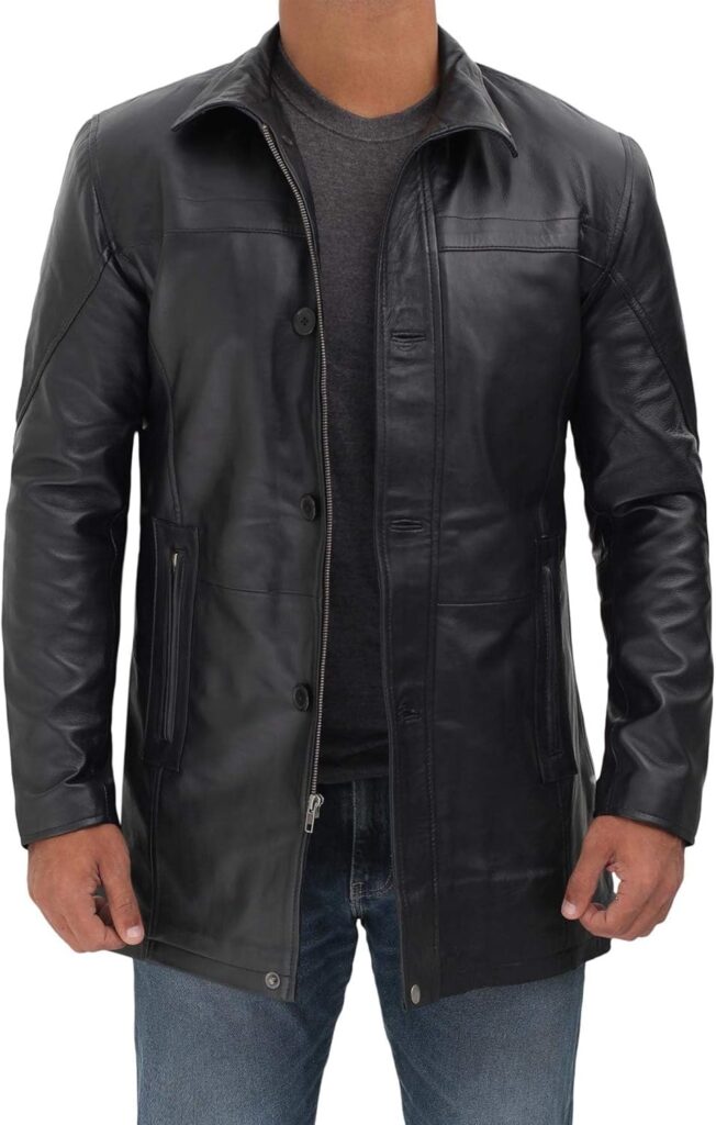 Blingsoul Leather Car Coats For Men - Black/Brown Real Leather Jacket Men