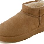 CUSHIONAIRE Women's Hip 2 Genuine Suede Ankle Snow Boots - Pull-On with Cozy Faux Shearling Lining, +Memory Foam