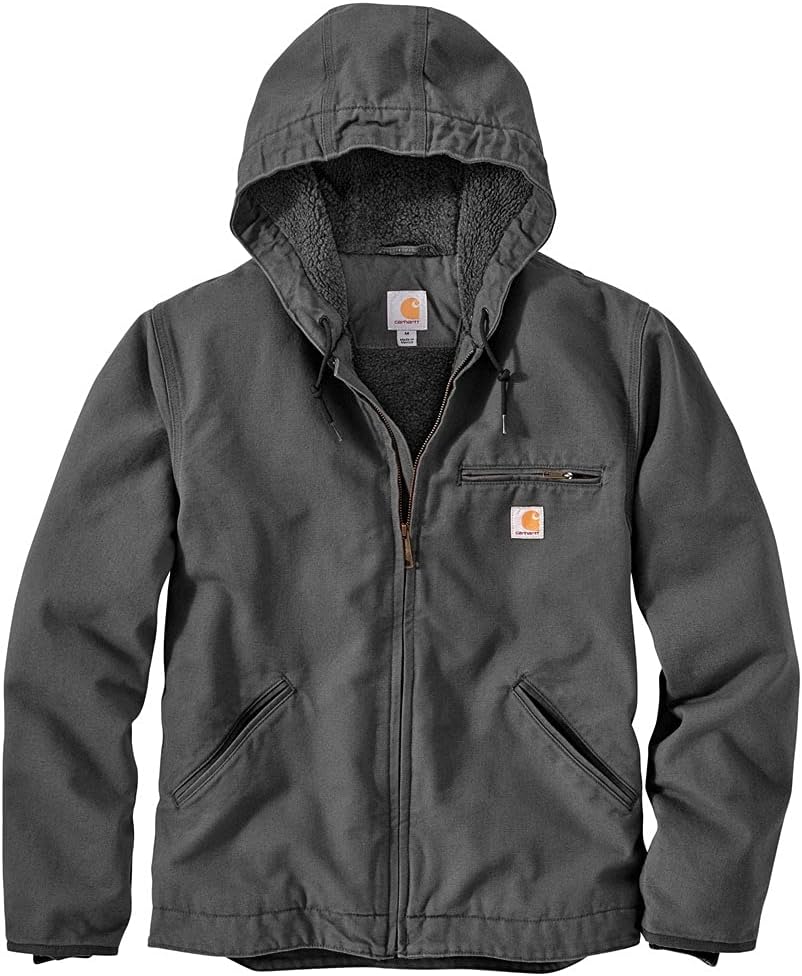 Carhartt Men's Relaxed Fit Washed Duck Sherpa-Lined Jacket