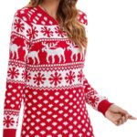 Christmas Sweater Dress Set Women Long Sleeve Sweater Dress Adult Santa Hat Xmas Knit Sweater Dress for Party Gift