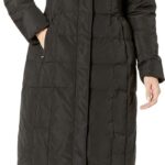 Cole Haan Women's Knee Length Hooded Quilted Down Coat