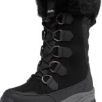 DREAM PAIRS Women's Waterproof Winter Snow Boots, Warm Comfortable Faux Fur Insulated Non-Slip Outdoor Lace-Up Florin Mid Calf Booties