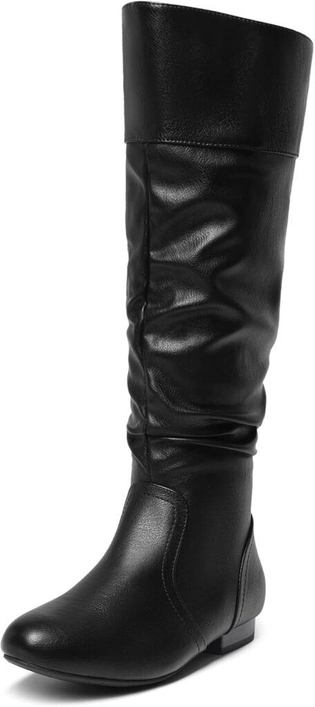 DREAM PAIRS Women's Wide Calf Knee High Pull On Fall Weather Winter Boots