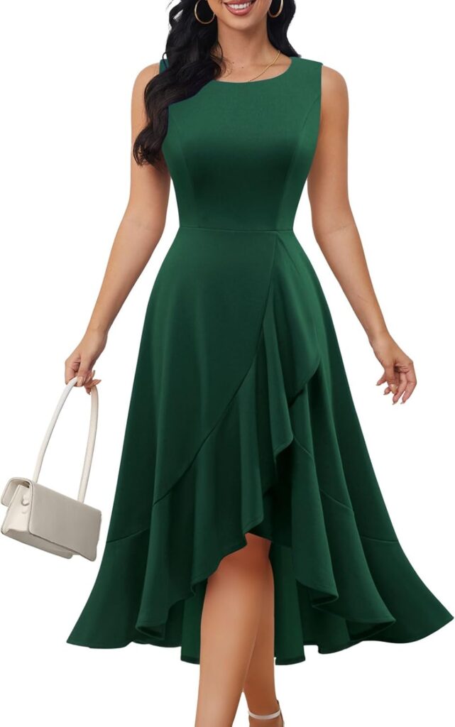 DRESSTELLS Women's Cocktail Dress for Wedding Guest, Formal Fit Flare Holiday Party Evening Dress