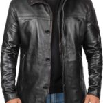 Decrum Leather Coat Men - Carcoat Style Winter Fashion Real Lambskin Long Leather Jackets For Men