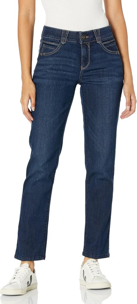 Democracy Women's Petite Ab Solution Straight Leg Jean