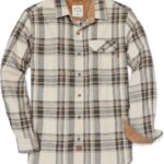 Dubinik® Mens Flannel Shirts Long Sleeve Flannel Shirt for Men Casual Button Down Brushed 100% Cotton Shirt