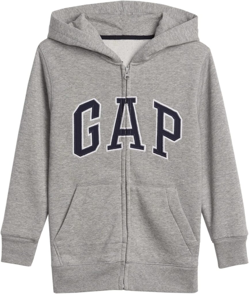 GAP Boys' Logo Hoodie Hooded Full Zip Sweatshirt