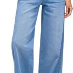 GRAPENT Wide Leg Jeans for Women Trendy High Waisted Stretchy Denim Pants 90s Baggy Jeans Trouser Jeans with Pockets