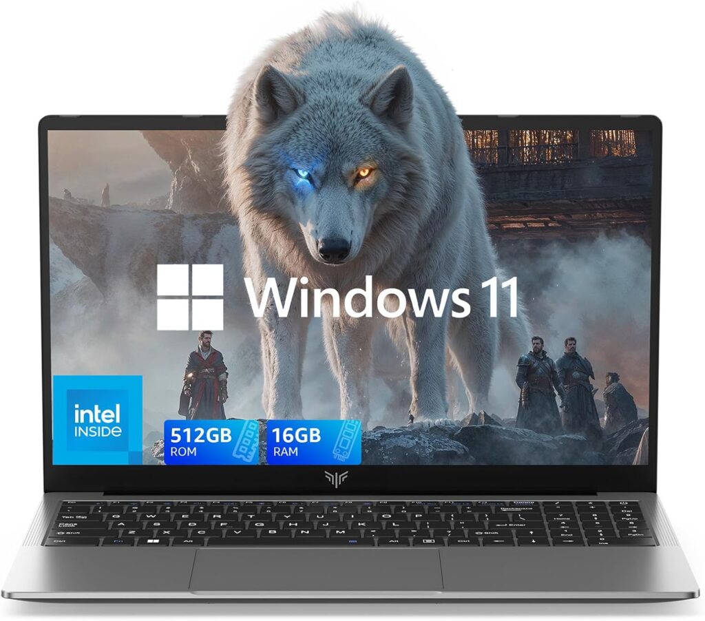 Gaming Laptop, 2024 Laptop Computer with Intel Quad-Core Processor(Up to 3.6GHz), 16GB DDR4 512GB SSD, Windows 11 Laptop, 15.6" IPS 1080P, Metal Shell, USB3.2, Long Battery Life