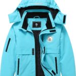 Girl's Ski Jacket Winter Outdoor Warm Snow Coat Kid's Snowboarding Windproof Jacket with Hood