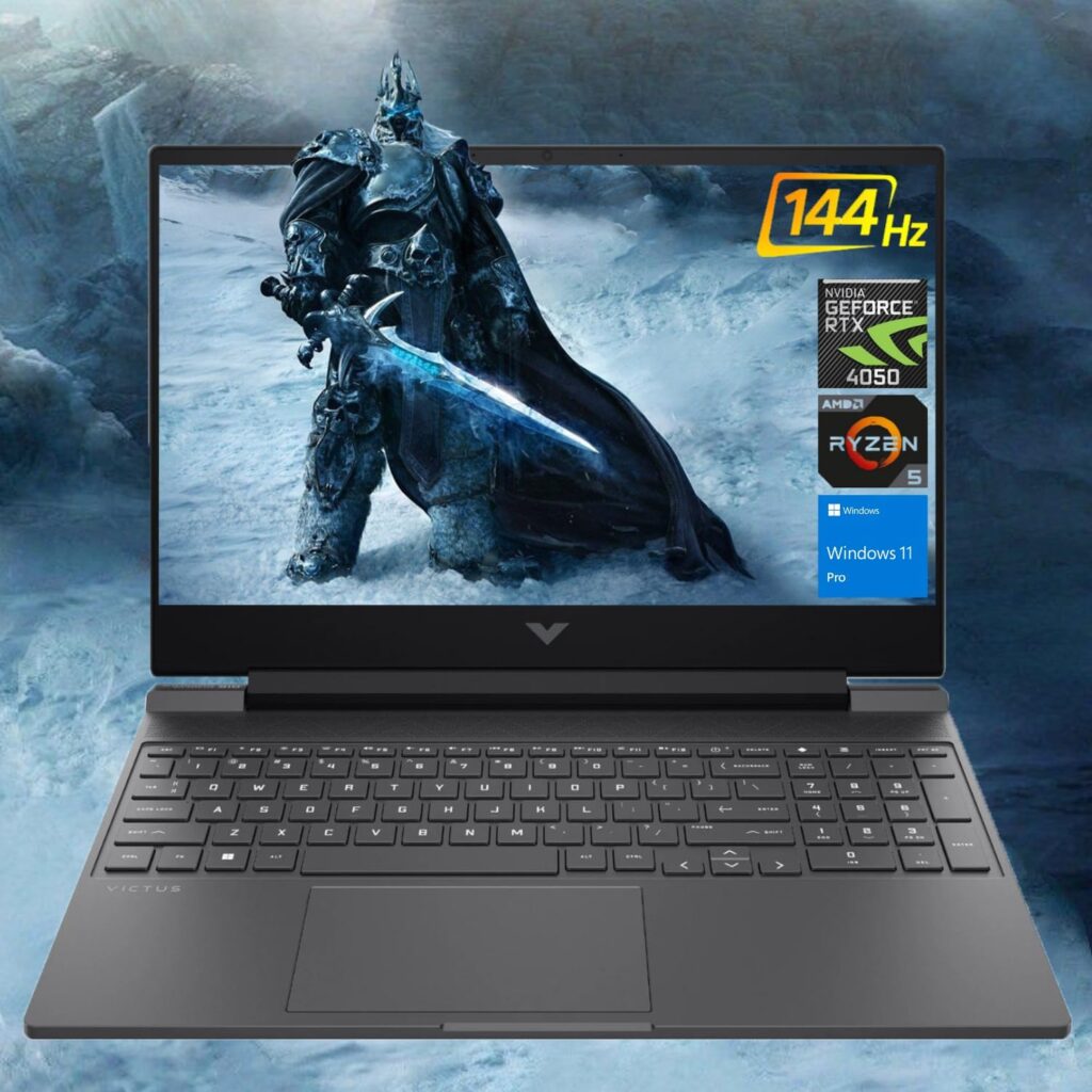 HP Victus 15.6 Ryzen 5 RTX 4050 Premium Gaming Laptop, 15.6" FHD 144Hz, AMD Ryzen 5 8645HS (Beats Intel i7-1355U & Intel i5-14400F), NVIDIA GeForce RTX 4050, 32GB DDR5 RAM, 1TB SSD, Backlit KB, W11P