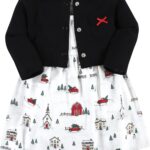 Hudson Baby Baby Girls' Cotton Dress and Cardigan Set