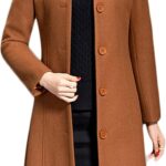 Jenkoon Women's Wool Trench Coat Winter Long Thick Overcoat Walker Coats