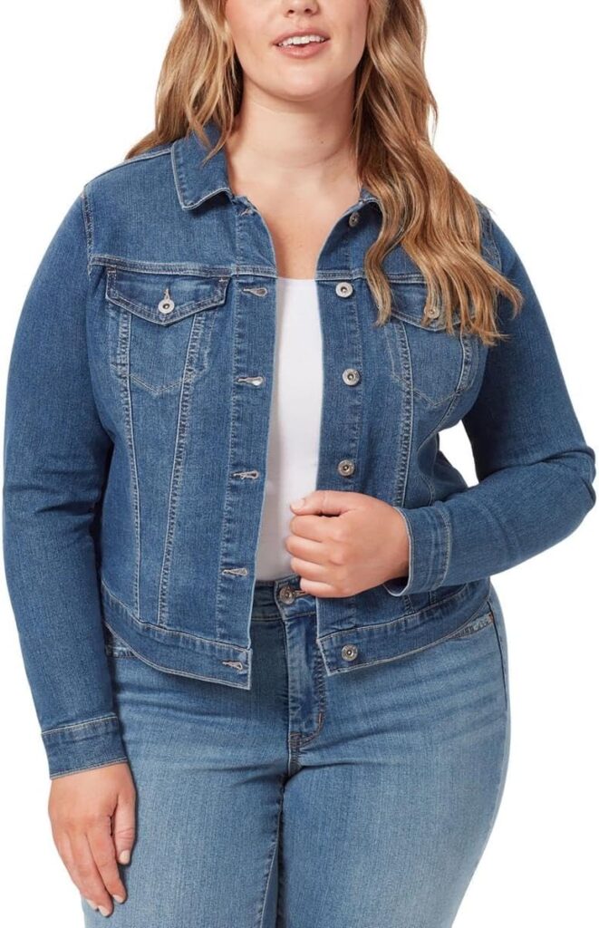 Jessica Simpson Womens Plus Denim Stretch Denim Jacket