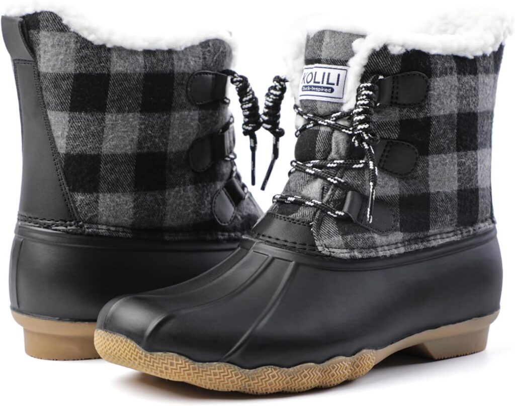 KOLILI Women Duck Boot | Waterproof Shell | Fur Lined Waterproof Insulated Winter Snow Boot