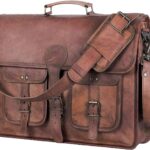 KPL Leather Briefcase 18 inch Laptop Messenger Bag for Men and Women best crossbody Satchel for Office work travel