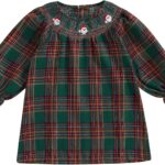 Kayotuas Toddler Kids Baby Girl Plaid Dress Long Sleeve Belted Botton Down Shirts Dresses Infant Fall Outfits