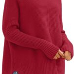 LILLUSORY Women's Oversized Turtleneck Sweaters Fall Batwing Sleeve Ribbed Tunic Sweater