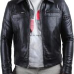 Laverapelle Men's Genuine Lambskin Leather Jacket (Black, Biker Jacket) - 1501200